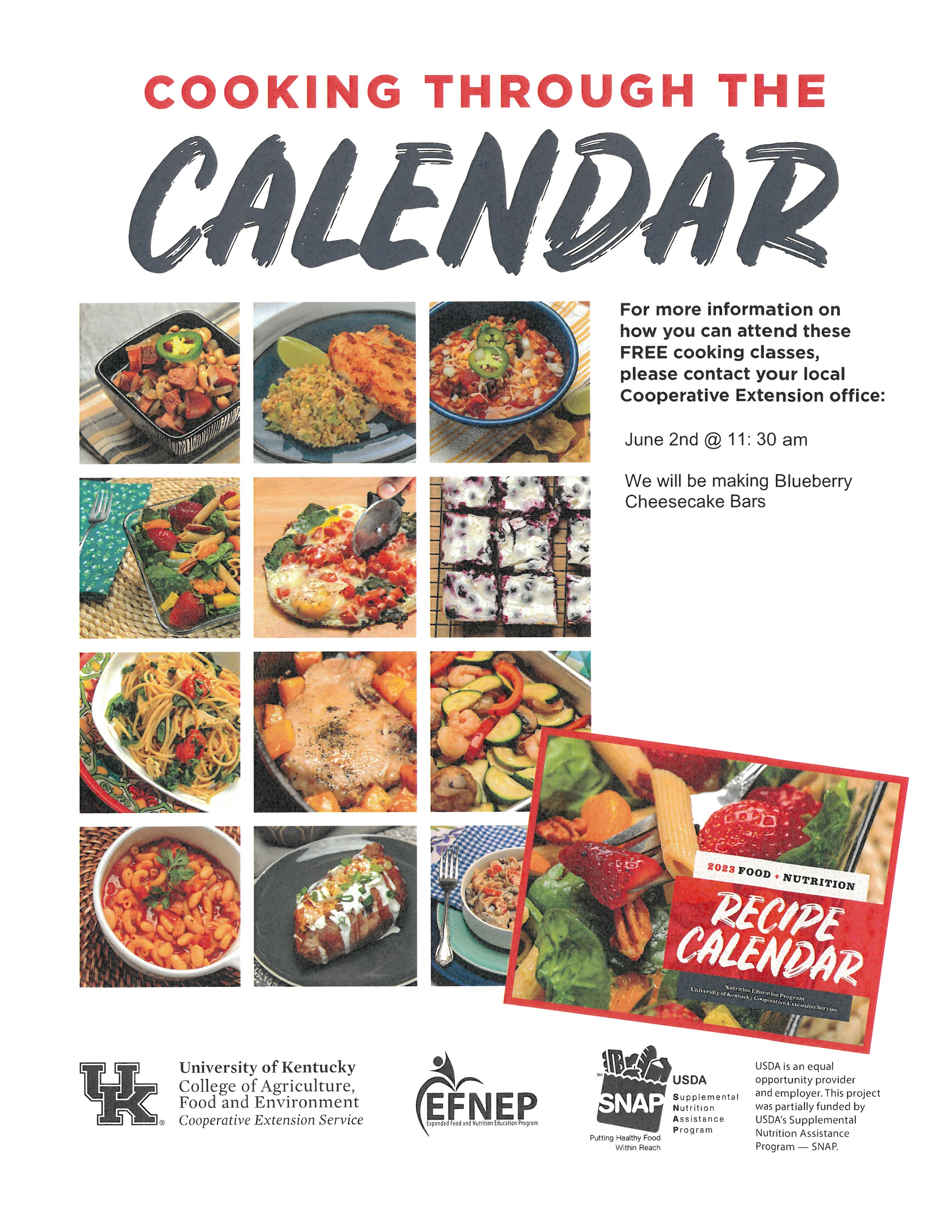 Cooking Thru Calendar Letcher County Extension Office